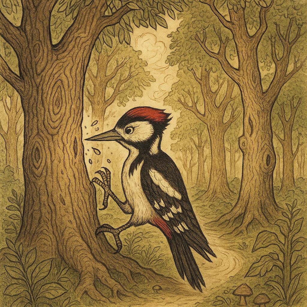 BAJKI Z MORAŁEM 22 bajki z morałem Bajka o dzięciole co bezmyślnie pukał Konrad Dziennik