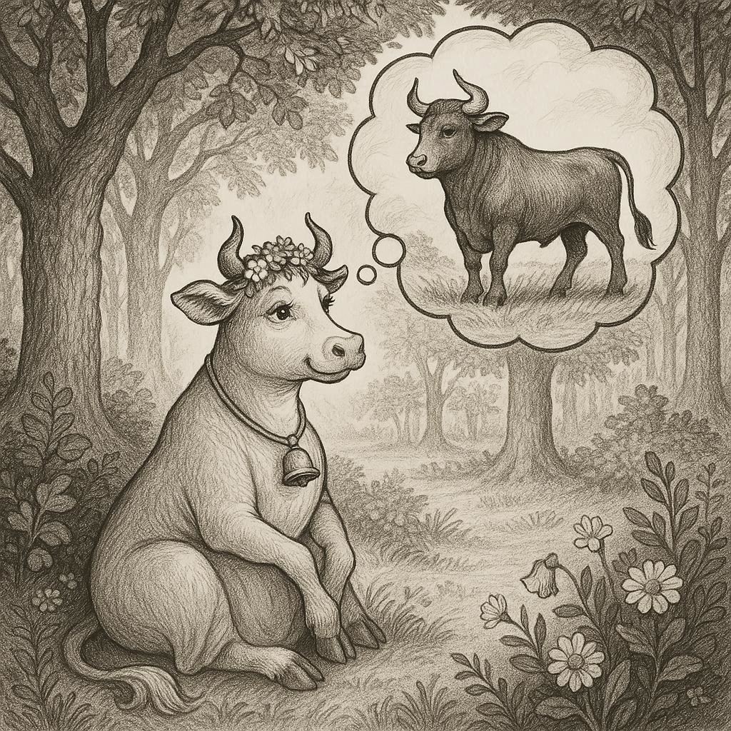 BAJKI Z MORAŁEM 14 bajki z morałem Bajka o krowie co o byku swym opowie Konrad Dziennik