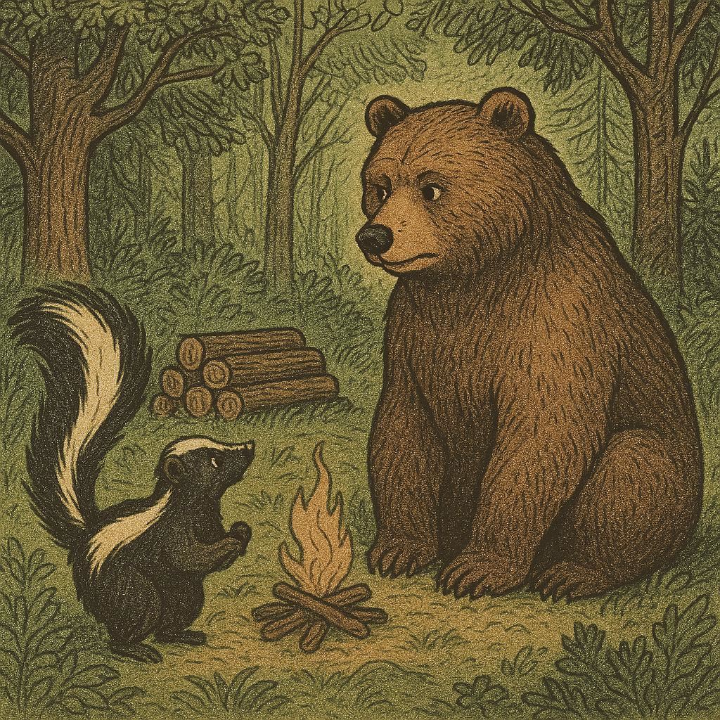 BAJKI Z MORAŁEM 9 bajki z morałem Bajka o skunksie i niedźwiedziu Konrad Dziennik