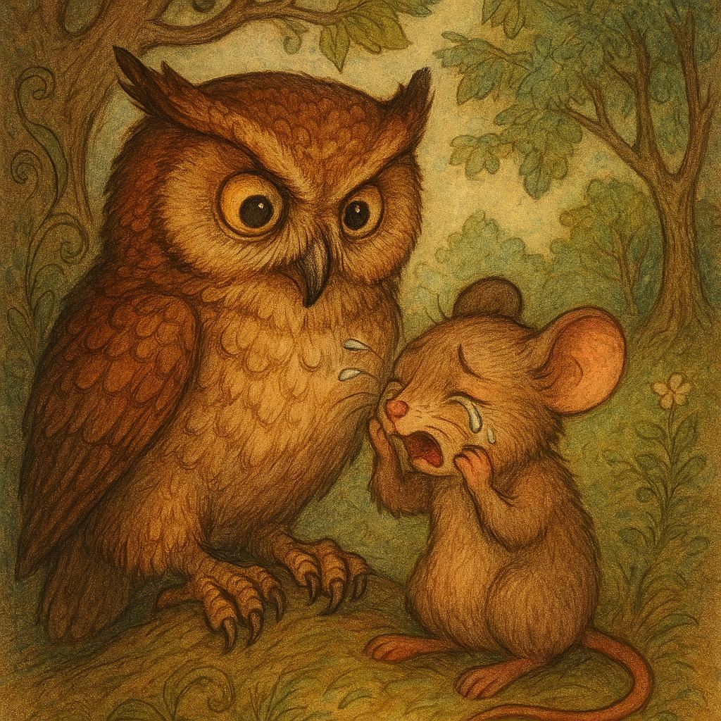 BAJKI Z MORAŁEM 2 bajki z morałem Bajka o sowie i myszy Konrad Dziennik